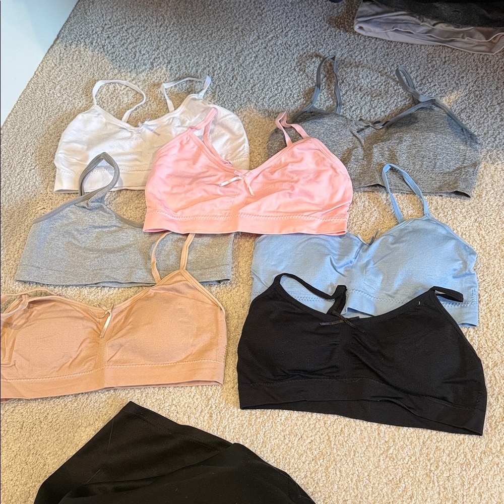 Sofra Girls Bra Set - Black, Gray, Pink, Blue, Tan(7 Pc Bundle)(Ships from OR)